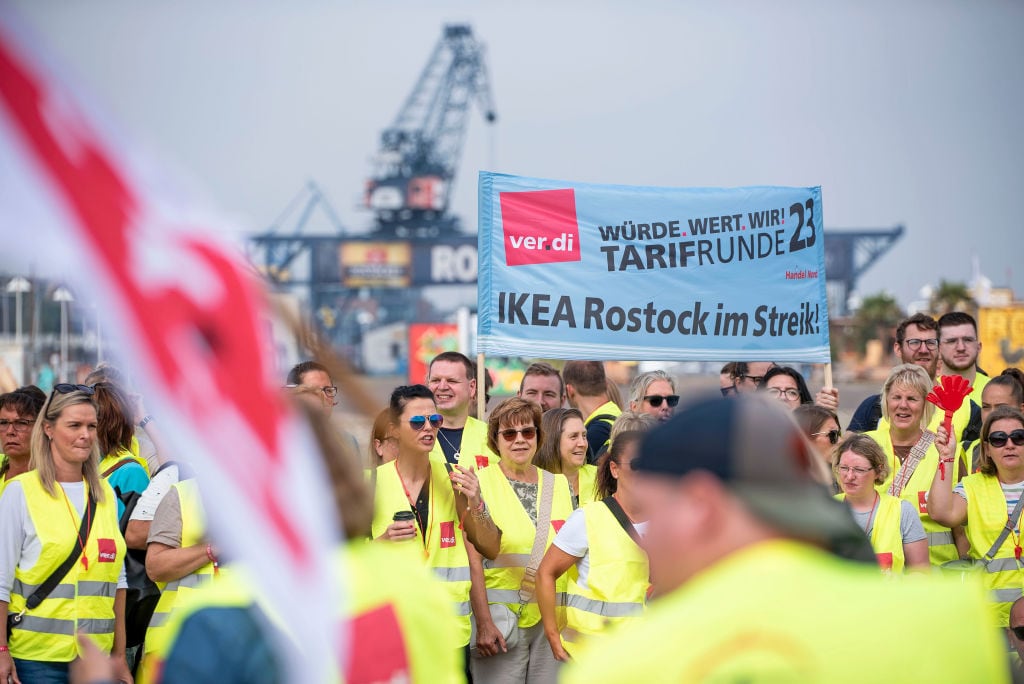 Trabajadores portuarios realizan una manifestación en Alemania