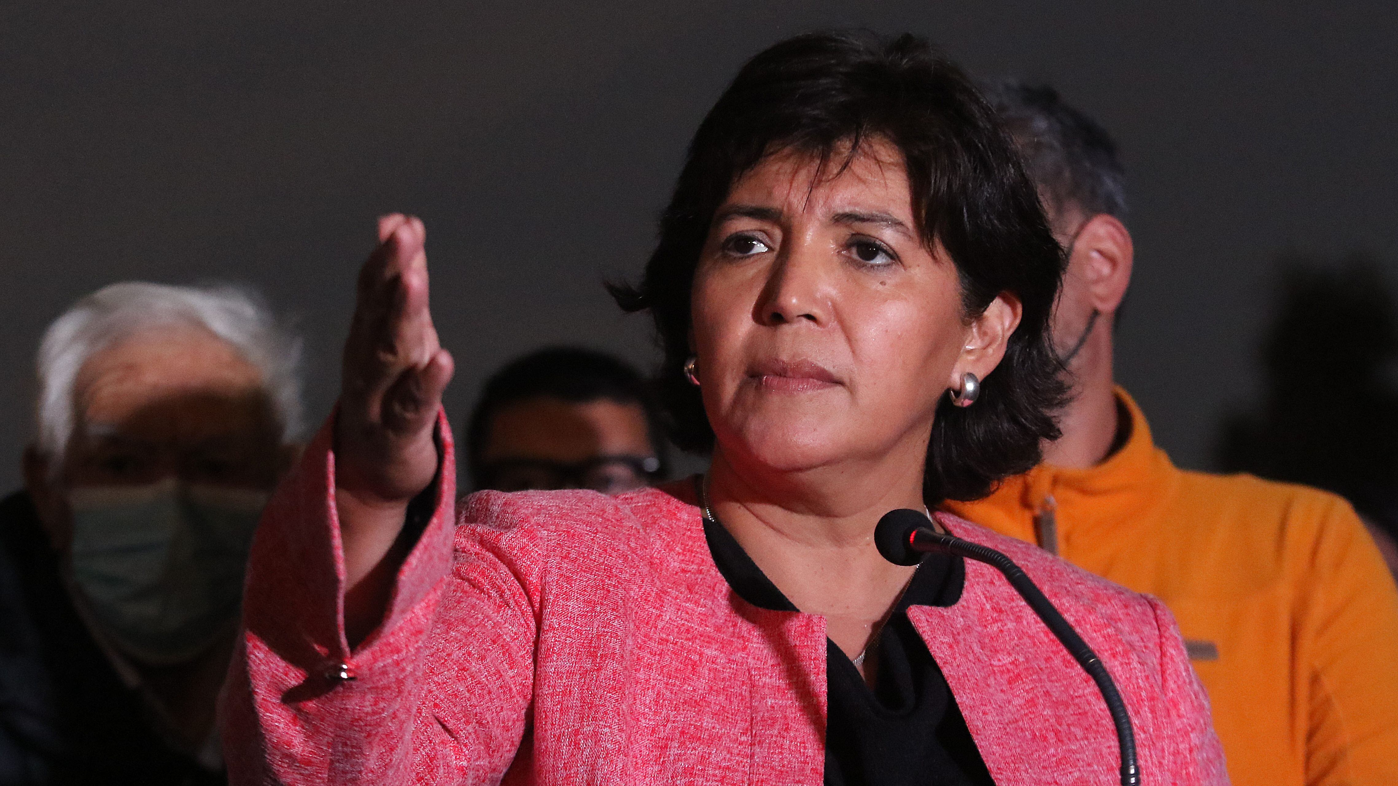 21 DE NOVIEMBRE DE 2021/VALLENARLa candidata presidencial del Nuevo Pacto Social, Yasna Provoste, ofrece un punto de prensa tras su derrota de las elecciones presidenciales 2021.
FOTO: LEONARDO RUBILAR CHANDIA/AGENCIAUNO