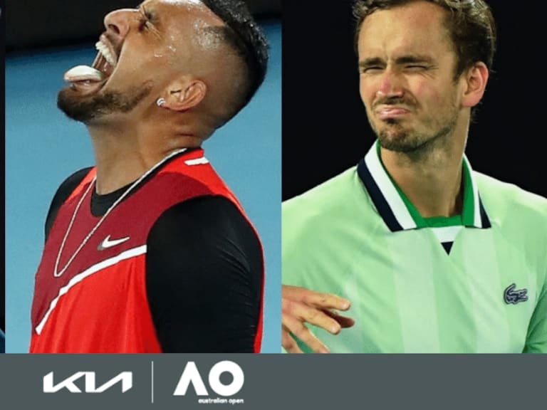 Show total: Kyrgios se lució con fenomenal punto y celebración ante Medvedev y desató la algarabía en el Abierto de Australia