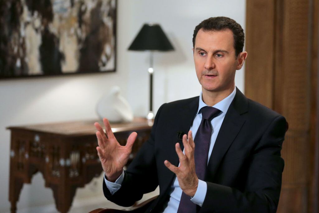 Bashar Al-Asad en una entrevista en Damasco