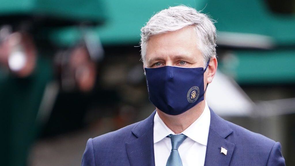 US National Security Advisor Robert O'Brien is seen on the front driveway of the White House following an interview on May 24, 2020 in Washington, DC. (Photo by MANDEL NGAN / AFP) (Photo by MANDEL NGAN/AFP via Getty Images)