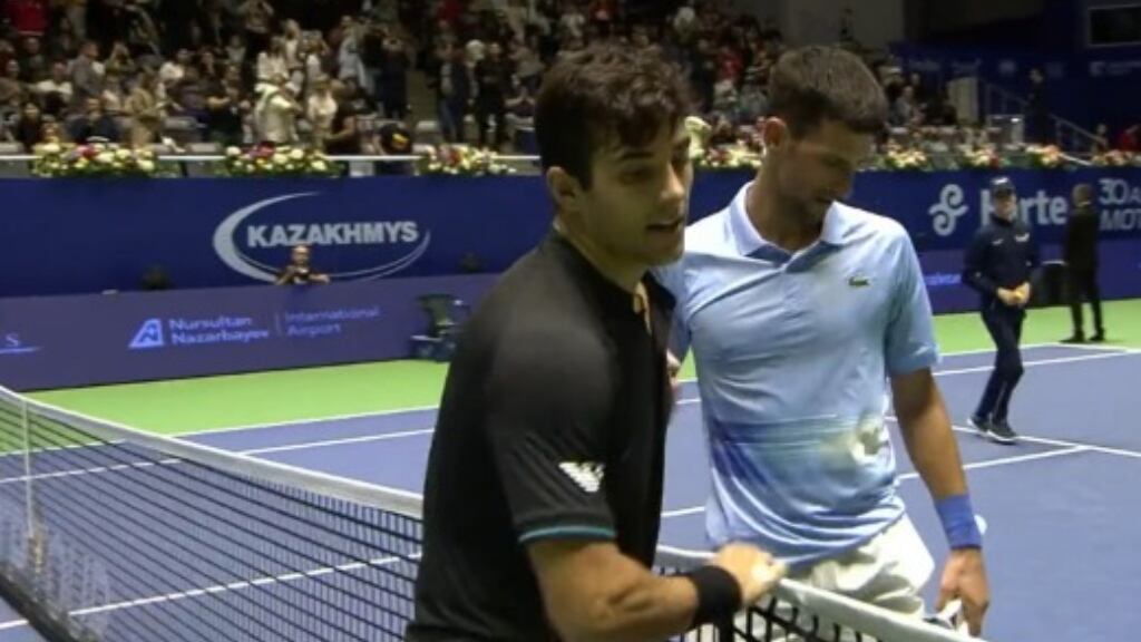 Novak Djokovic arrasa en una hora con Cristian Garin para eliminarlo del ATP 500 de Astana