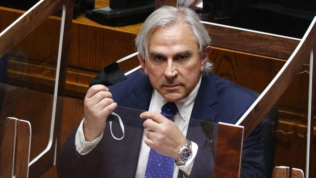 05 DE AGOSTO DE 2020/VALPARAISOEl senador Ivan Moreira, durante la sesion especial del Senado, citada para discutir la nominacion del Presidente de la Republica para designar como Ministro de la Corte Suprema a Raul Mera Munoz..
FOTO: LEONARDO RUBILAR CHANDIA/AGENCIAUNO