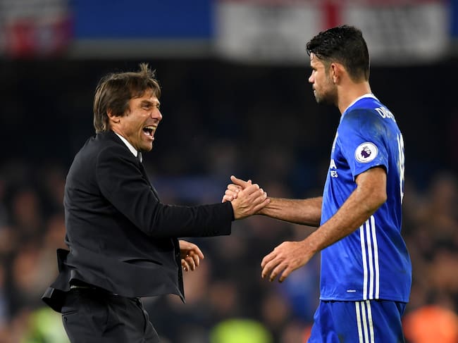 Diego Costa y Antonio Conte (Getty Images)
