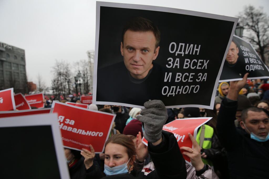 Manifestación en apoyo a Navalny en Moscú
