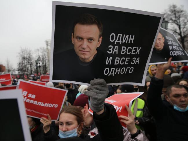 Manifestación en apoyo a Navalny en Moscú