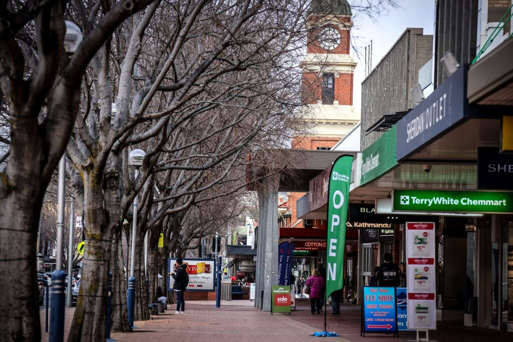 Las vacías calles de Albury antes del retorno del bloqueo