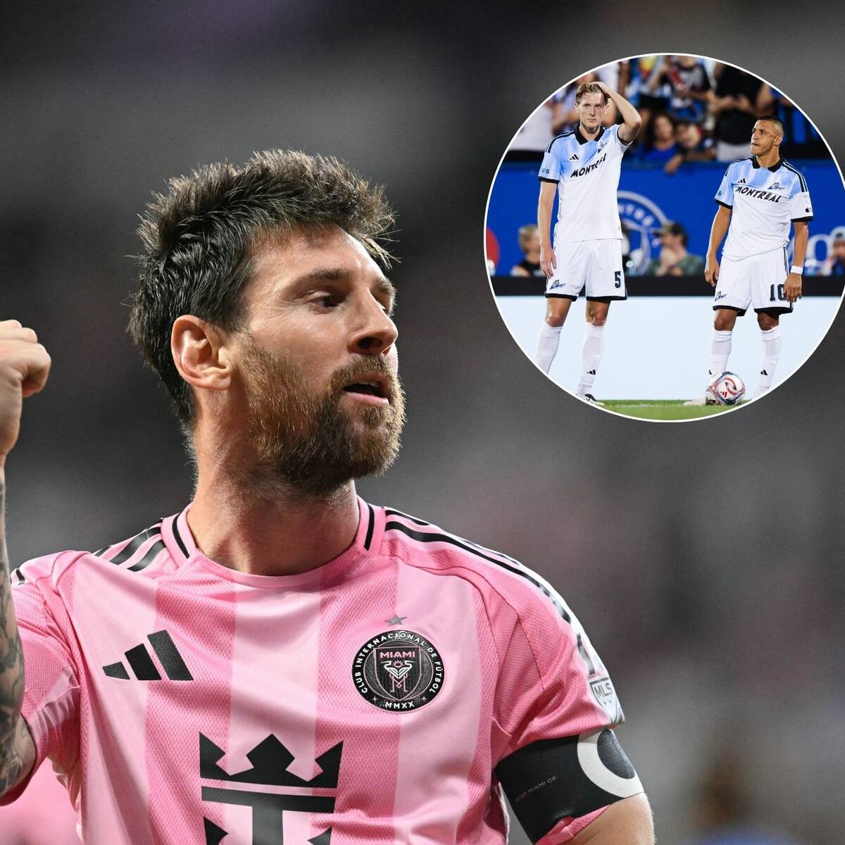 Alexis Sánchez y Thomas Gillier sufren con el show de Lionel Messi en el Inter Miami