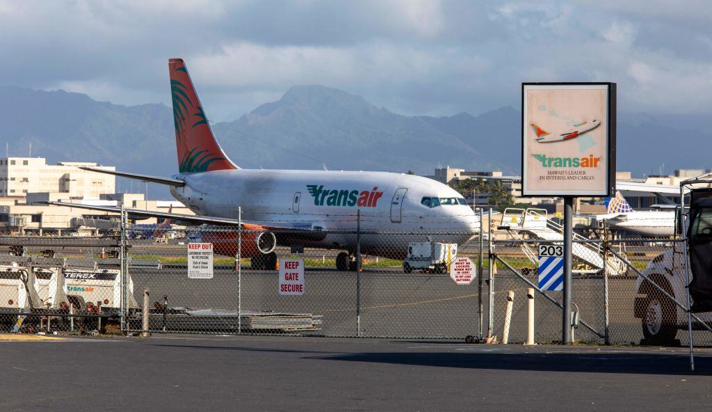 Un avión de carga Boeing 737 de la empresa Transair