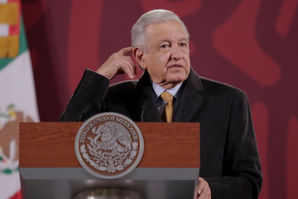 El presidente de México Andrés Manuel Lopez Obrador ante la prensa