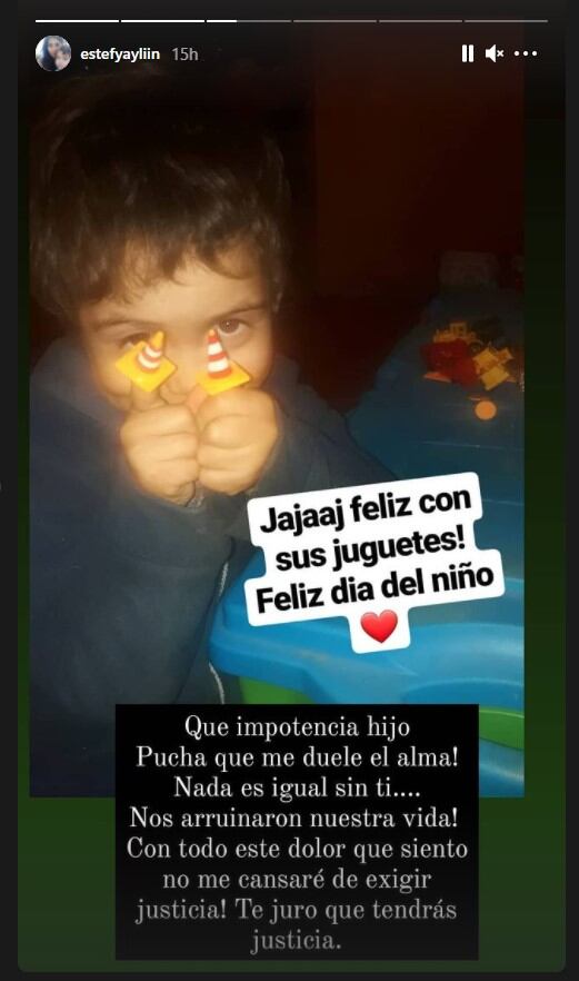 Estefanía Gutiérrez recordó a su hijo en el Día del Niño