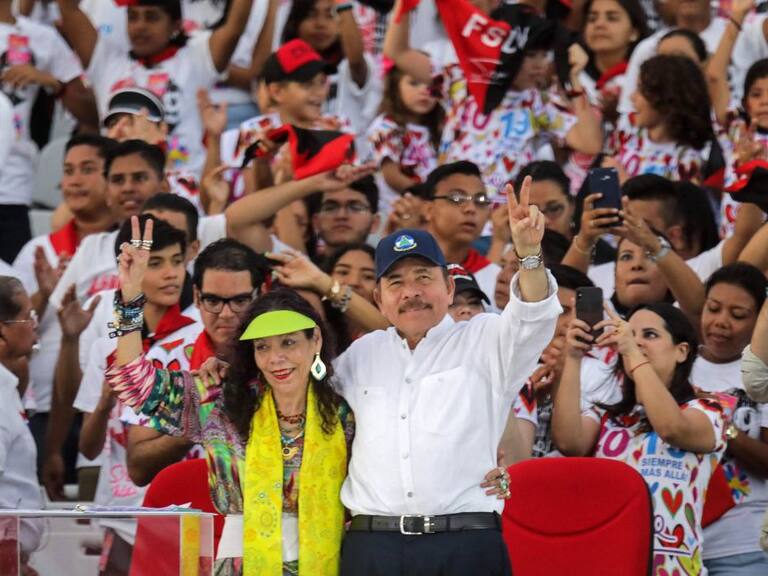 Daniel Ortega y Rosario Murillo durante un acto oficial en Nicaragua