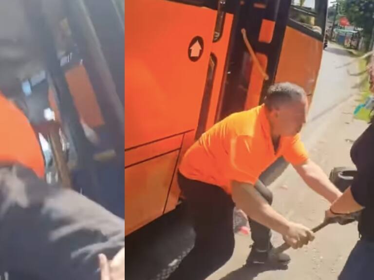 Conductor de microbús golpea violentamente a estudiantes que lo increparon por ir muy rápido en Valdivia