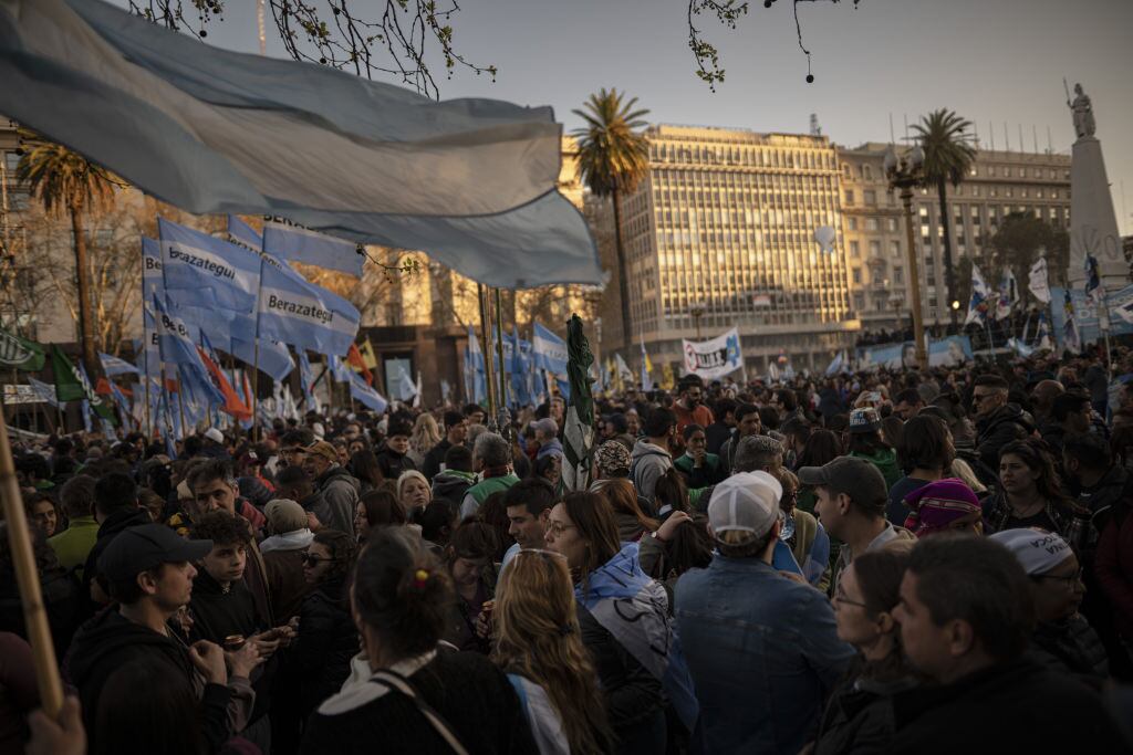 Manifestación en la ciudad de Buenos Aires, la capital de Argentina