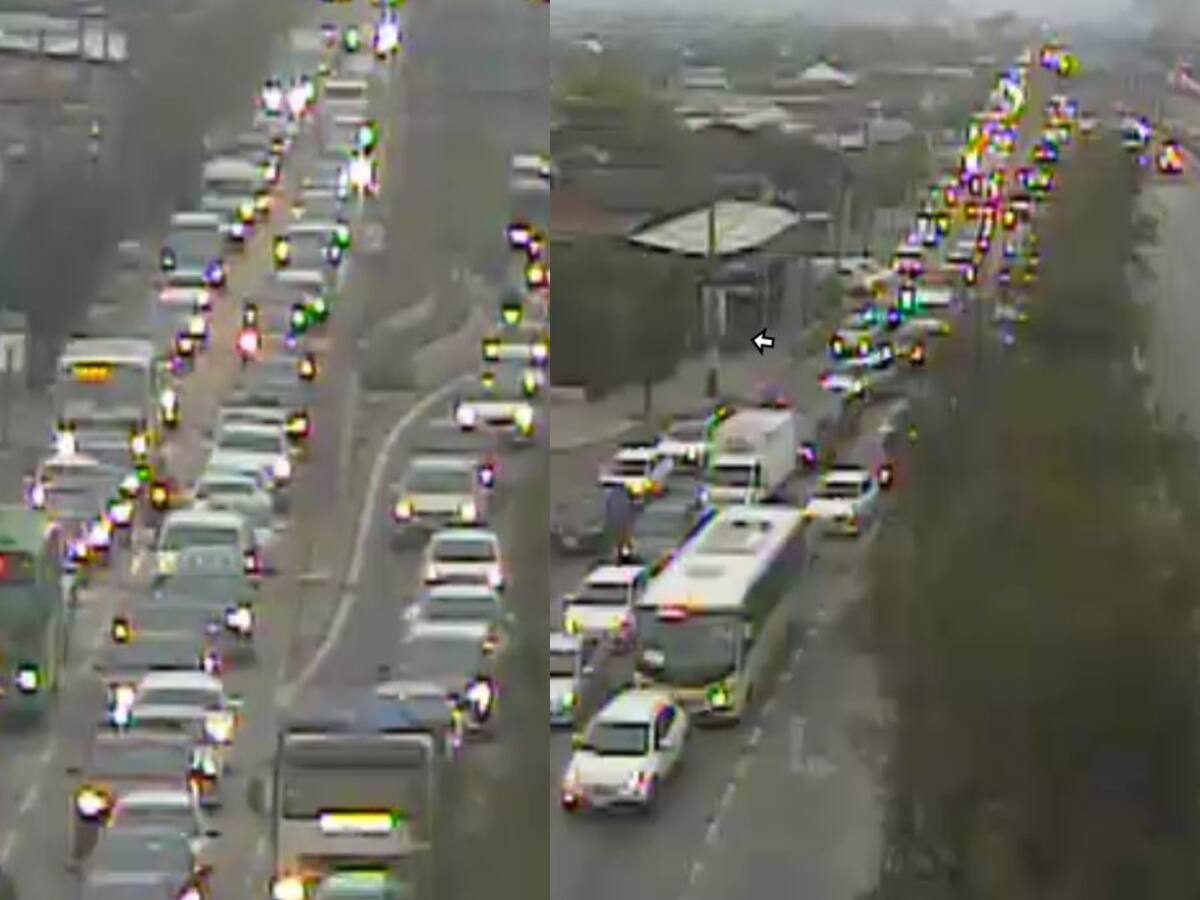 Taco llega hasta la Alameda: accidente de tránsito en Ruta 5 genera gran congestión vehicular