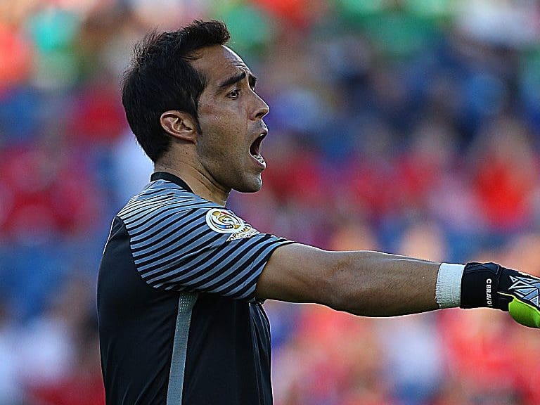 FOXBORO, MA - JUNE 10: Claudio Bravo #1 of Chile gestures during a 2016 Copa America Centenario Group D match between Chile and Bolivia in the first half at Gillette Stadium on June 10, 2016 in Foxboro, Massachusetts. (Photo by Jim Rogash/Getty Images)