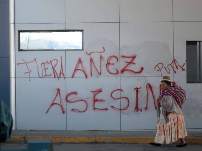 Pintada en contra de Áñez en la ciudad de El Alto