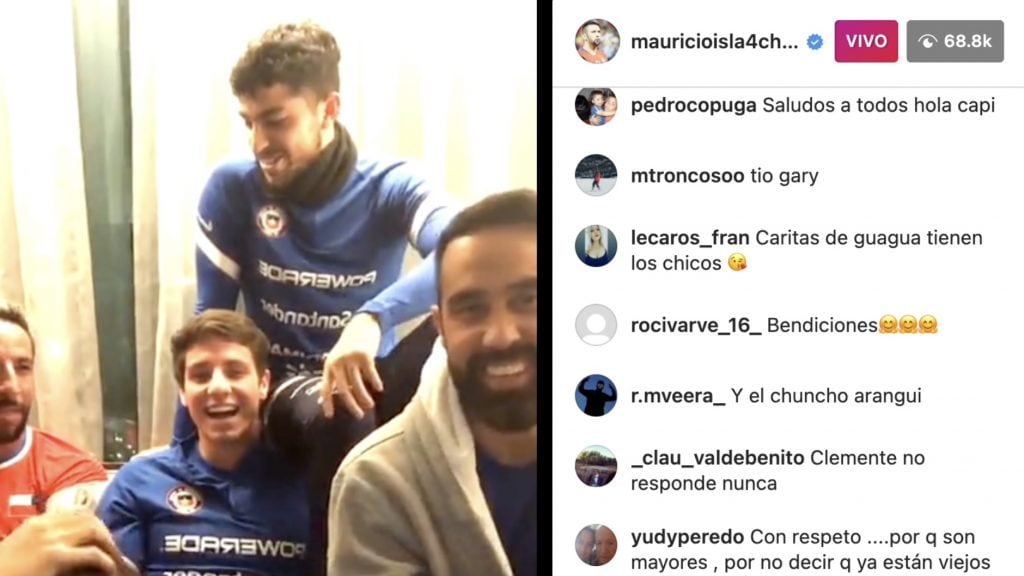 Así se hacen los lives de Instagram del "Huaso Isla" y Gary Medel