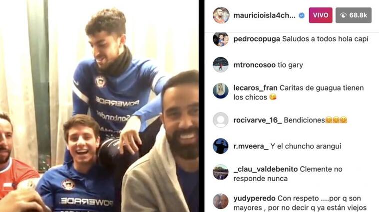 Así se hacen los lives de Instagram del "Huaso Isla" y Gary Medel