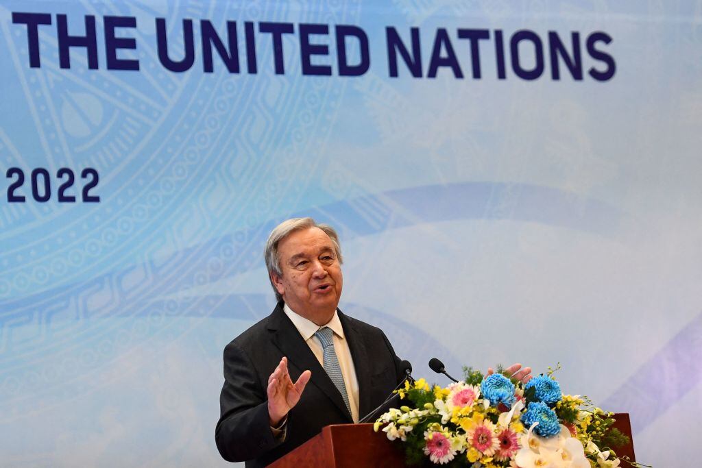 El jefe de las Naciones Unidas, Antonio Guterres, ante los medios