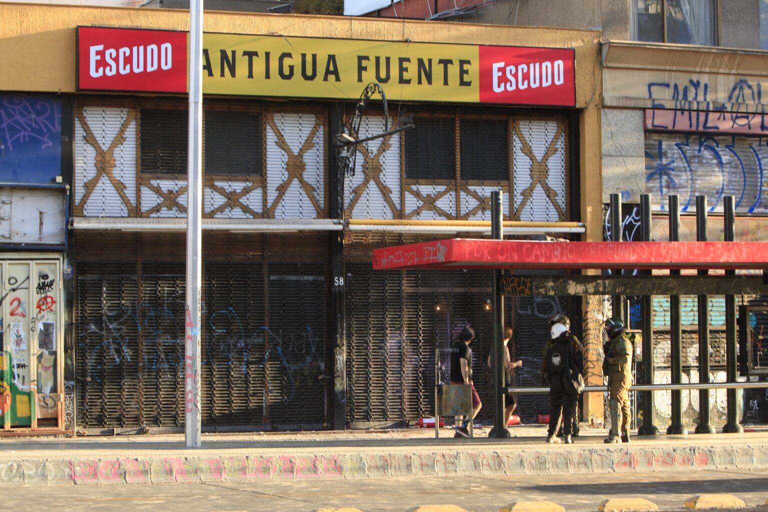La Antigua Fuente, ex Fuente Alemana, durante esta jornada. Foto: Agencia Uno