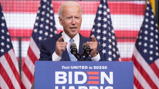Democratic presidential nominee former US Vice President Joe Biden speaks during a campaign event at Mill 19 in Pittsburgh, Pennsylvania, August 31, 2020. (Photo by SAUL LOEB / AFP) (Photo by SAUL LOEB/AFP via Getty Images)