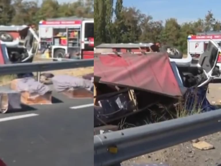 Fatal accidente en O’Higgins: dos muertos deja choque de camión cargado con ataúdes con dos autos