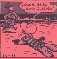 El "roto Quezada" en la playa.
