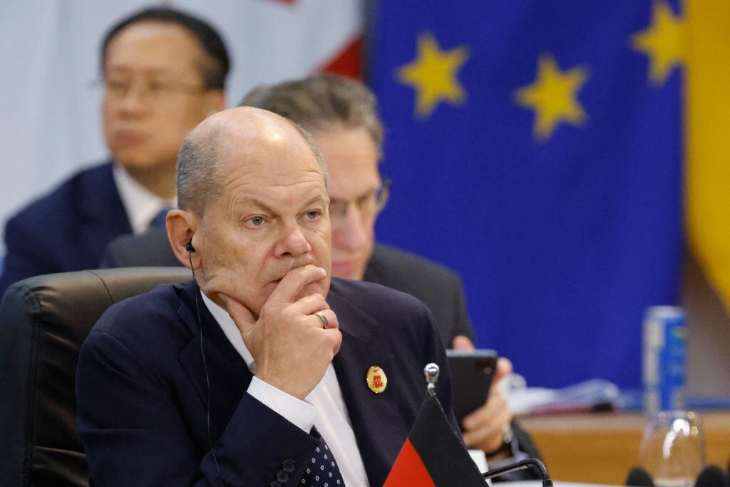 El canciller de Alemania, Olaf Scholz, durante la cita del G20 que se realizara en Río de Janeiro de Brasil