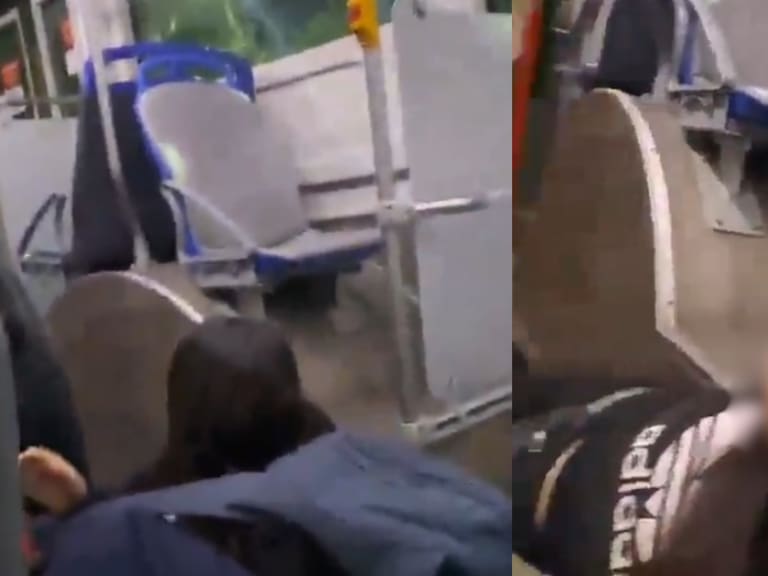 Muerte de carabinero en Quinta Normal: angustiante video muestra minutos de terror al interior de bus que quedó atrapado durante encerrona
