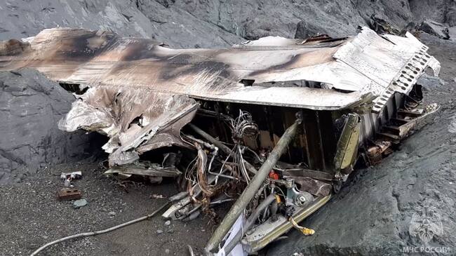 Restos de la aeronave Antonov An-26 que cayó en Kamchatka