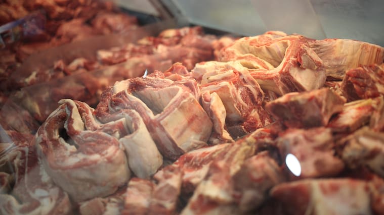 02 DE SEPTIEMBRE DE 2020/SANTIAGO
Diferentes tipos de carne se encuentran a la venta en el local donde se lleva a cabo el operativo de fiscalización a la Ley de Carnes, previo a las Fiestas Patrias, en Carnicería Susaron, ubicada en Avenida Matta 1102, esquina San Diego. Santiago
FOTO: AILEN DÍAZ/AGENCIAUNO