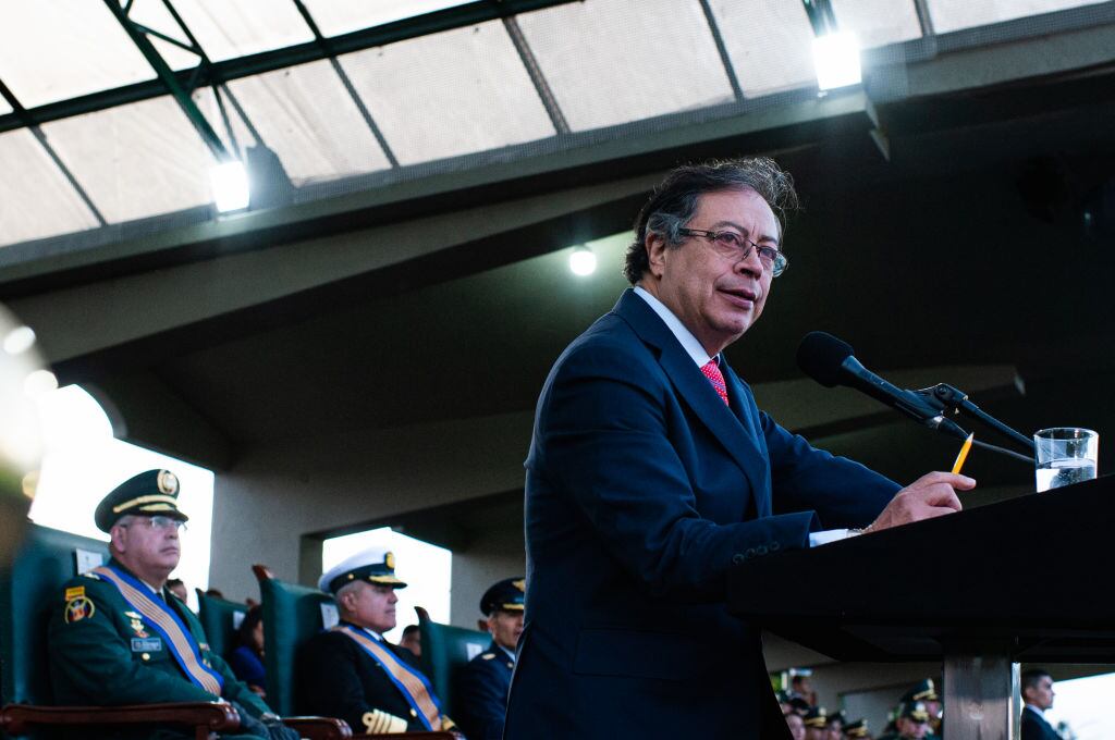 El presidente de Colombia, Gustavo Petro, en un acto oficial en Bogotá