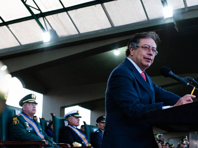 El presidente de Colombia, Gustavo Petro, en un acto oficial en Bogotá