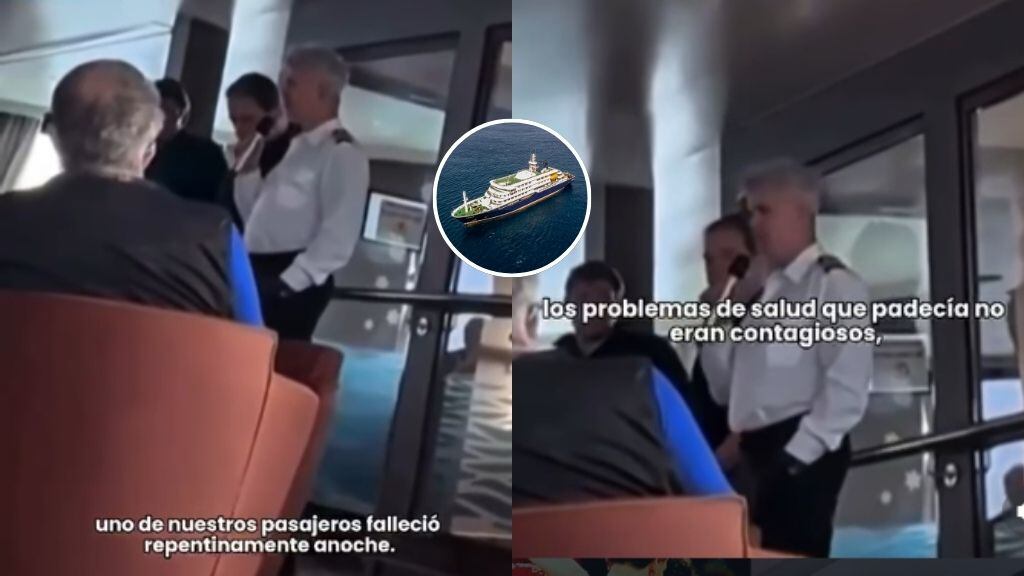 Pasajero filtra video de capitán de crucero con hantavirus: así reaccionó tras la primera muerte