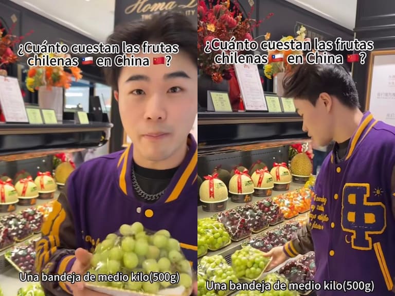 “Están locos we...”: influencer queda en shock tras ver el precio de frutas chilenas en supermercado de China
