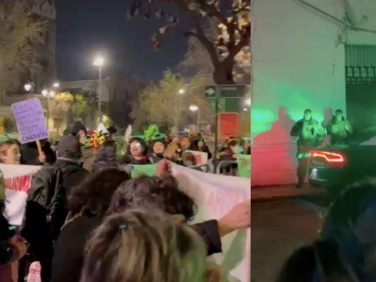 Deudores habitacionales realizan protesta afuera de la casa del Presidente Boric