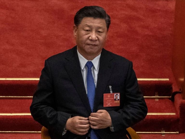 BEIJING, CHINA - MAY 28: Chinese president Xi Jinping listens during the closing session of the National People&#039;s Congress, which included a vote on a new draft security bill for Hong Kong, at the Great Hall of the People on May 28, 2020 in Beijing, China. The Chinese government passed the draft by a vote of 2,878 votes to one during the session. The draft law, which has drawn international concern, is set to address issues such as secession, subversion, terrorism, and foreign interference, comes after a year of anti-government protests in the semi-autonomous region. China held its annual parliamentary gathering, known as &#039;The Two Sessions&#039;, at the Great Hall of the People from May 21-28th after being postponed at the height of the coronavirus outbreak in China earlier this year. (Photo by Kevin Frayer/Getty Images)
