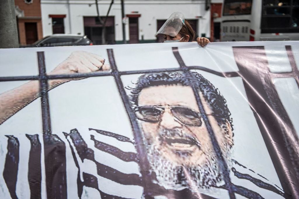 Manifestación por la muerte de Abimael Guzmán en Lima