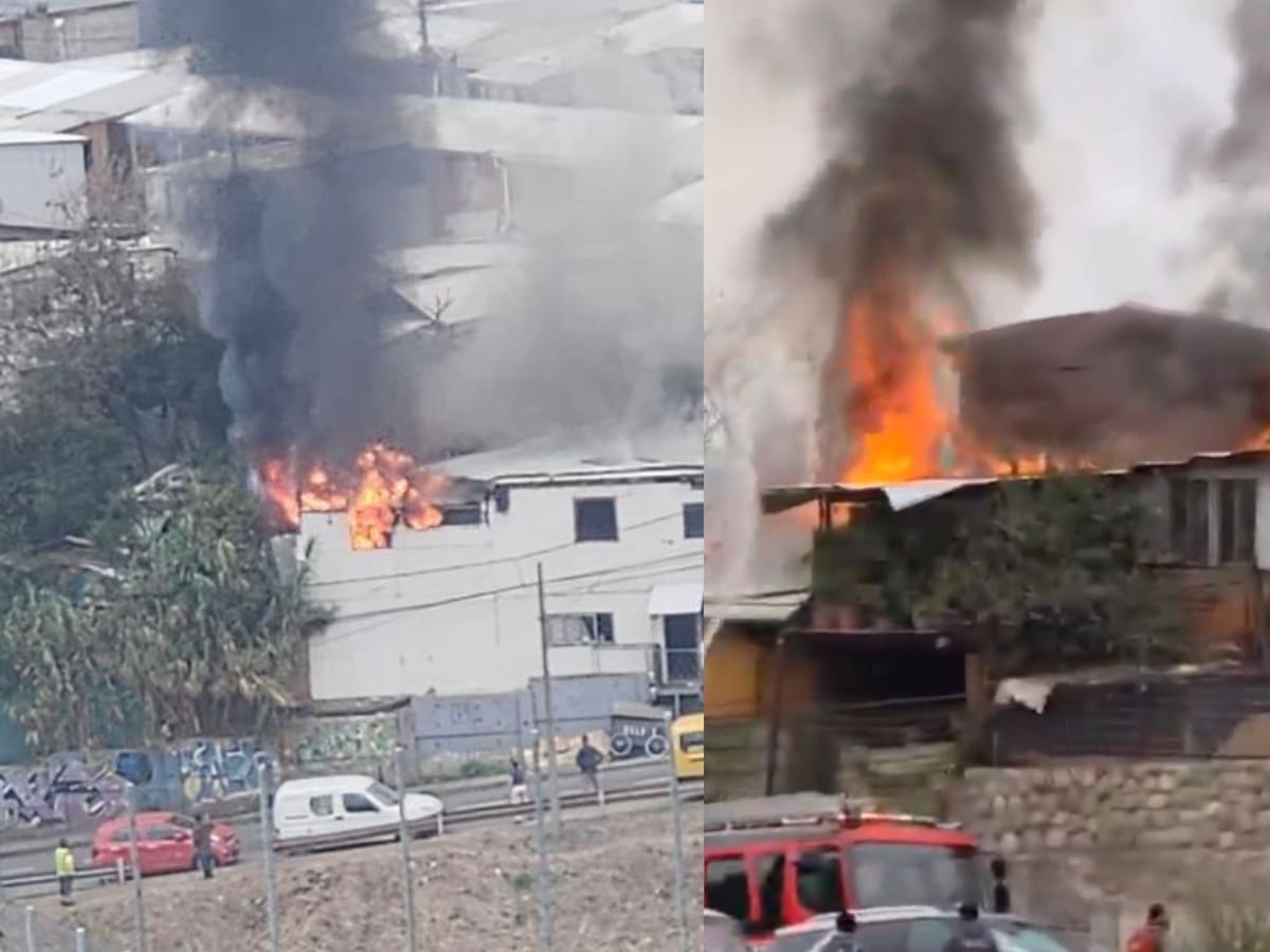 Incendio en Cerro 18 de Lo Barnechea afectó tres viviendas y movilizó a 14 compañías de Bomberos