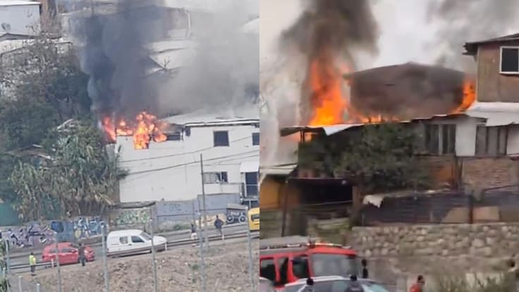 Incendio en Cerro 18 de Lo Barnechea afectó tres viviendas y movilizó a 14 compañías de Bomberos
