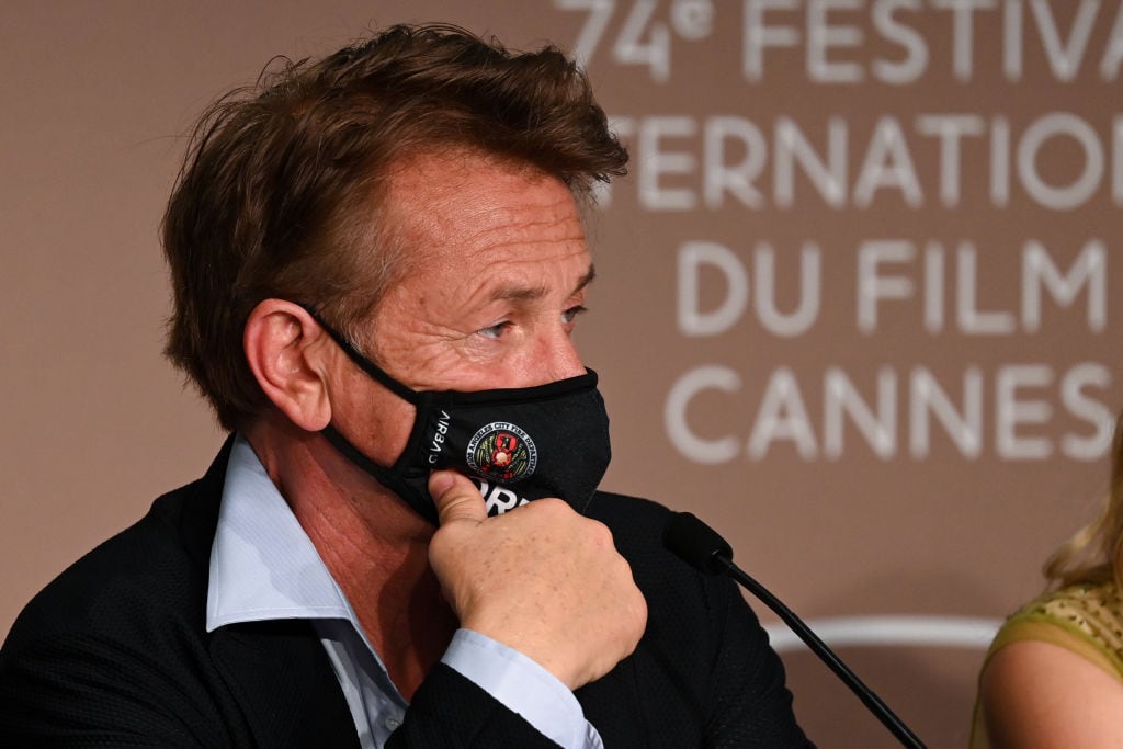 CANNES, FRANCE - JULY 11: Sean Penn attends the "Flag Day" press conference during the 74th annual Cannes Film Festival on July 11, 2021 in Cannes, France. (Photo by Kate Green/Getty Images)