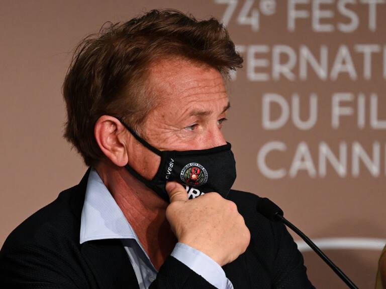 CANNES, FRANCE - JULY 11: Sean Penn attends the "Flag Day" press conference during the 74th annual Cannes Film Festival on July 11, 2021 in Cannes, France. (Photo by Kate Green/Getty Images)