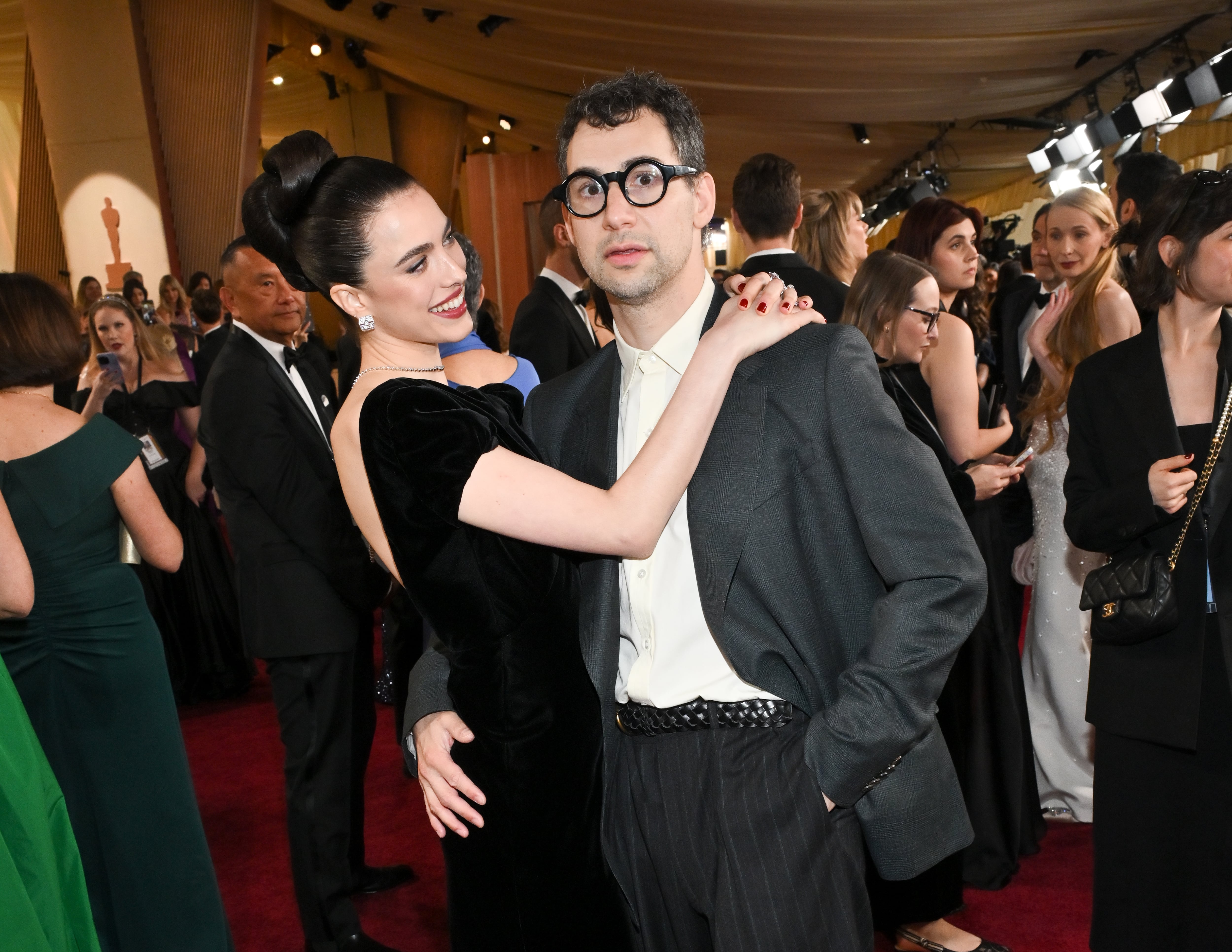 Margaret Qualley, Jack Antonoff at the 97th Oscars held at the Dolby Theatre on March 02, 2025 in Hollywood, California. (Photo by Michael Buckner/Penske Media via Getty Images)