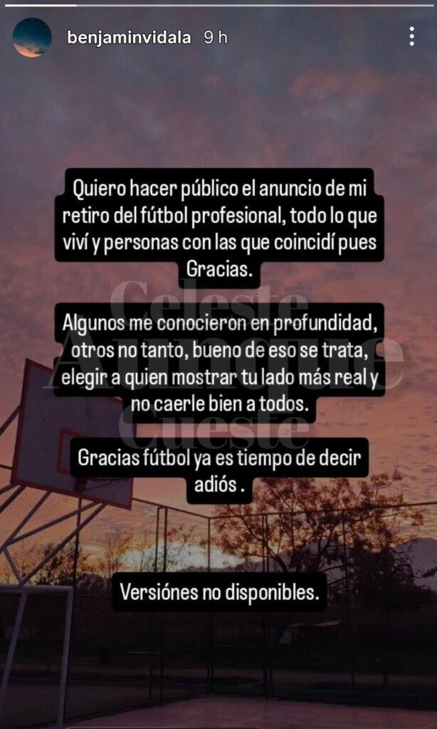 Benjamín Vidal vía Instagram
