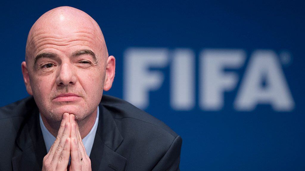 ZURICH, SWITZERLAND - MARCH 18: FIFA president Gianni Infantino speaks during a press conference after the  FIFA executive committee meeting at the FIFA headquarters on March 18, 2016 in Zurich, Switzerland. (Photo by Valeriano Di Domenico/Getty Images)