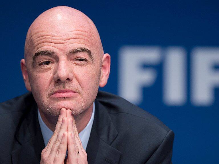 ZURICH, SWITZERLAND - MARCH 18: FIFA president Gianni Infantino speaks during a press conference after the FIFA executive committee meeting at the FIFA headquarters on March 18, 2016 in Zurich, Switzerland. (Photo by Valeriano Di Domenico/Getty Images)