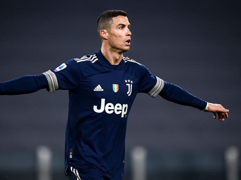 ALLIANZ STADIUM, TURIN, ITALY - 2021/01/10: Cristiano Ronaldo of Juventus FC celebrates after scoring a goal during the Serie A football match between Juventus FC and US Sassuolo. Juventus FC won 3-1 over US Sassuolo. (Photo by Nicolò Campo/LightRocket via Getty Images)