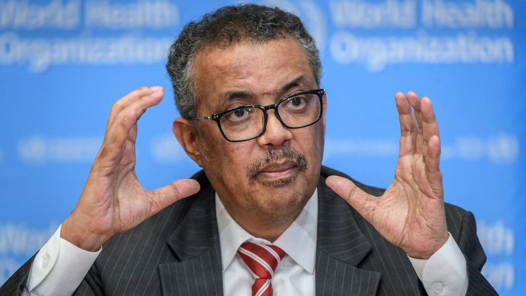 EDITORS NOTE: Graphic content / World Health Organization (WHO) Director-General Tedros Adhanom Ghebreyesus talks during a daily press briefing on COVID-19 virus at the WHO headquaters in Geneva on March 11, 2020. - WHO Director-General Tedros Adhanom Ghebreyesus announced on March 11, 2020 that the new coronavirus outbreak can now be characterised as a pandemic. (Photo by Fabrice COFFRINI / AFP) (Photo by FABRICE COFFRINI/AFP via Getty Images)