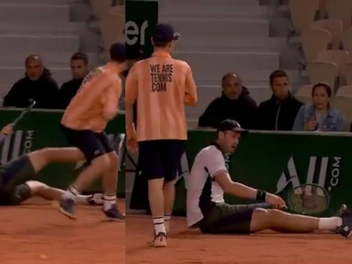 Un partido para el olvido: la insólita caída que sufrió Jarry en su duelo ante Moutet en Roland Garros
